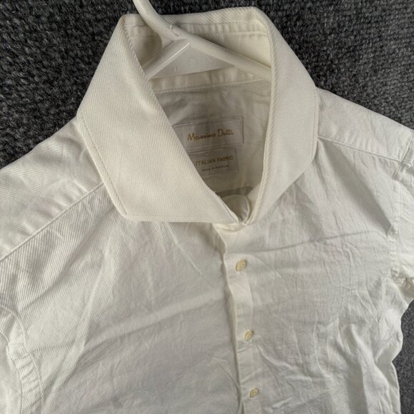 Massimo Dutti White Long Sleeve Button Up Shirt Cutaway Size 15.5 French Cuff - Picture 7 of 16